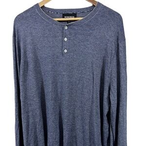 Men’s Bonobos Blue Pullover Micro Striped Sweater XL Cotton Viloft Viscose